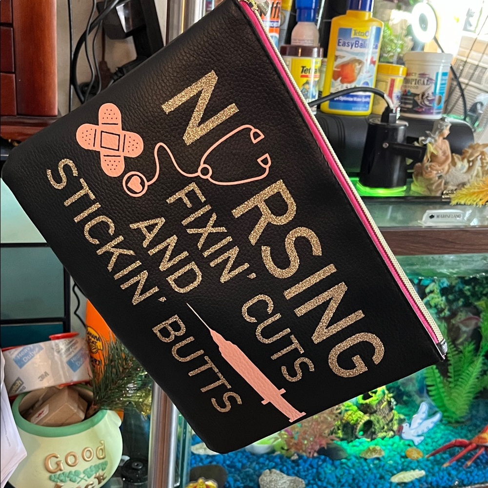 Chic Black Nursing Cosmetic Bag